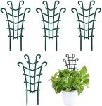 Origreen Plant Trellis Indoor Plant Support, Small Stackable Trellis for Potted Plants Flower Supports, Plastic Mini Garden Trellis for Climbing Plants, Perfect DIY Climbing Trellis (4pcs, Green, Au)