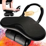 LOODIA® 3 Wheels Abdominal Trainer for Home, Ab Roller, Abdominal Roller Abdominal Trainer, Abdominal Training Device, Automatic Rebound Abdominal Wheel, Twist Sliders, Push-Up Board, Belly Way,