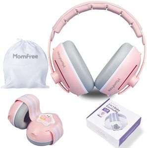 Momfree 2-in-1 Baby Ear Muffs for Noise Reduction, Ear Protection Earmuffs & Adjustable Headband for Babies and Toddlers(0-48months), ANSI Certified, Noise Cancelling Headphones Ideal Airplane, Travel