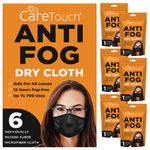 Care Touch Anti-Fog Dry Cloth - Anti Fog Wipes for Glasses - Individually Wrapped Suede Microfiber Cloth - Safe for All Lenses - 24-Hours Fog Free - Care Touch Lens Wipes - Eyeglass Cloth for Cleaning