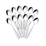 Otto Koning - Leipzig –Stainless Steel Teaspoons, Tea Spoons with Mirror Polished Finish, Coffee Spoons with Modern and Elegant Design. (12 Pieces)