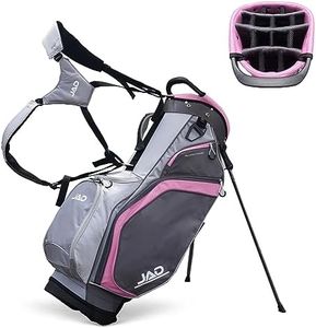 JUST AMAZING DEALS Golf Stand Bag - Premium Everyday Women's Golf Stand Bag for Women and Ladies, 14-Way Top Dividers, Ultra Lightweight, Easy for Carrying, Durable Water Resistant (Pink/Grey)
