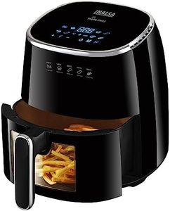 INALSA Air Fryer for Home|5.5 liter Capacity|Visible Window & Internal Light|1600 W with Smart AirCrisp Technology|6-In-1 Appliance With 8 Preset Menu & Digital Display (Tasty fry DW5.5) Black