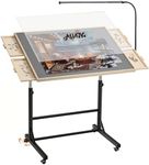 ALL4JIG Puzzle Table with LED Light, Wooden Jigsaw Puzzle Board with 4 Drawers&Cover, Wheels&Vertical Storage Option, Laptop&Drafting Table for Couch, for Lego Building (Grey-led, Large-2000pcs)