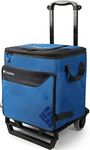 Columbia : Crater Peak Wheeled Cooler - 50 Can Rolling Cooler - Blue Collapsible Cooler with Super Foam Insulation and Foldable All-Terrain Cart with Wheels