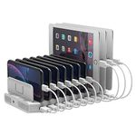 Unitek PowerPort 60W/2.4A Max 10-Port (with 1 Port QC 2.0) USB Charger Charging Station for Multiple Device with Smart IC Tech,Organizer Stand,Tablet