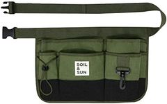 Soil and Sun Green Utility Belt Pouch-Size Adjustable Garden Apron for Women with Pockets-Durable Canvas Garden Tool Belt for Women Multi-Pocket Waist Caddy Gardening Belt