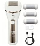 Electric Foot File for Hard Skin - Callus Remover Grinder for Feet with Led Display for Removing Hard, Dead Skin - Foot Scraper Scrubber, Pedicure Sets for Feet - Includes 3 Roller Heads