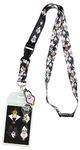 Disney Villains Line Up Collage Lanyard with ID Holder and Rubber Ursula Charm