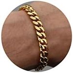 Stainless Steel Cuban Chain Bracelets for Men Women 6.5/7/7.5/8/9inch Stainless Steel Bracelet Gold Plating Silver Stainless Steel Fashion Jewelry Bracelet, Length7.5 inches(Men's Small-Medium