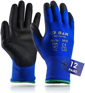 S&R 12 PARES Guantes de Trabajo Hombre Talla 9 Bricolaje Jardinería Construcción Pintura - Guantes con Nailon Ligeros y Resistentes