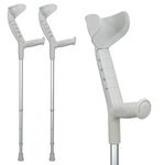 ORTONYX Forearm Crutches with Adjustable Support (1 Pair), Ergonomic Comfortable Wrist Handle, Heavy Duty for Standard and Tall Adults, Lightweight Aluminum / 200700