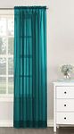 NetCurtainsUK Single Plain Voile Net Curtain Sheer Panels Slot Top Heading (Teal, 140cm (55'') Wide x 122cm (48'') Drop) (HMPVP01)