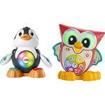 Fisher-Price Linkimals Cool Beats Penguin and Light-Up & Learn Owl Interactive Musical Toys