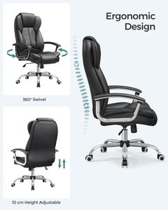 SONGMICS Office Chair – Ergonomic Desk Chair, Ink Black