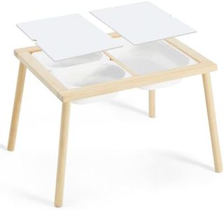 Labebe Sensory Table for Toddlers 1-3,Multifunction Play Sand Table with Double-Side Boards & 3 Foldable Storage Bins Kids Sensory Activity Table Indoor/Outdoor Boys and Girls Drawing Table