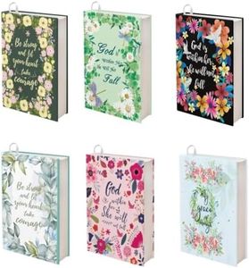 Jeiento 6 Pack Bible Book Covers Durable＆Stretch Book Protector Jacket Fits Most Hardcover Textbooks up to 9" x 11" for School Kids Boys Girls Reusable Book Jacket Covers