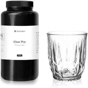 NextShapes Clear Pro 3D Printer Resin, Glass-Like Ultra High Transparency, Non-Yellowing & Non-Brittle, High Precision 405nm UV Curing Resin for LCD/DLP 3D Printing (Clear, 1000g)