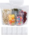 YOFADCI Resealable Pouches, Sealable Bags, Transparent Stand Up Food Bags, Clear Zipper Lock Bags, Sealable Pouches, Applicable for Nuts, Grain, Coffee Beans, Tea Leaves, Spices, etc. 12x20cm 50PCS