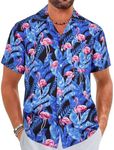 ELETOP Men's Hawaiian Shirt Quick D