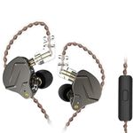 KZ ZSN Pro Dynamic Hybrid Dual Driver in Ear Wired Earphones Detachable Tangle-Free Cable Musicians in-Ear Earbuds Headphones (Grey with Mic)