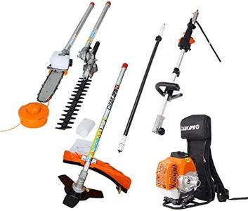 Grass Trimmer 52CC 4 in 1 Multi-Functional Trimming Tool Backpack Design, Gas Pole Saw Hedge Brush Cutter2-Cycle Garden Lawn Tool Trimming System Set (4-in-1 52CC)…