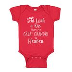 The Shirt Den Sent With A Kiss From My Great Grandpa In Heaven Baby Bodysuit Infant One Piece, Red, 6 mo (3-6 mo)