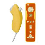 OSTENT Soft Silicon Cover Case Skin Pouch for Nintendo Wii Remote Nunchuk Controller Color Orange