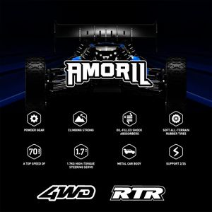 AMORIL 1/10 Brushless RC Car – Red High-Speed Remote Control Vehicle