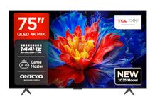 TCL 75P8K-UK 75" 4K 144Hz Gaming QLED Onkyo 2.1 Dolby Atmos Google TV with Dolby Vision & HDR 10+