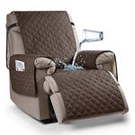 Ruaozz 100% Waterproof Recliner Chair Cover Non-Slip Reclining Cover for Recliner Chair Washable Chair Seat Cover with Elastic Straps for Kids, Dogs, Pets (Brown, 1 Seater 23'')