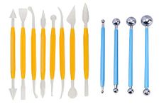 ikis - Ball Tool and Modelling Tool (Set of 8 Modelling Tool & 4 Ball Tool) for Clay Fondant Dough Modelling