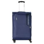 Kamiliant by American Tourister KAM KOJO 79 cms Large Check-in Polyester Soft Sided 4 Wheels 360 Degree Rotation Luggage/Suitcase/Trolley Bag (Blue), Trolley Bags for Travel