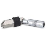 Lumax LX-1406 Silver 360 Degree Swivel Grease Coupler. Swivels in a full 360 degree circle and locks in place. 45 degree angle gives easy access to most Grease Fittings