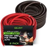 GearIT GEARite, 4 Gauge Wire, for Automotive Power/Ground, Battery Cable, Car Audio, RV, Amp, CCA Wire Wire, Amp Kit, Battery Cables, Amp Wiring Kit, (50 Feet Each- Black/Red Translucent)