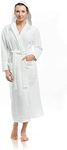 Plush Necessities Hooded Waffle Terry Bathrobe - 100% Turkish Cotton - 5-Star Hotel and Spa Robe for Men and Women | Full Length | White, 3X-Large