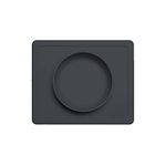 ezpz Mini Bowl (Slate) - 100% Silicone Suction Bowl with Built-in Placemat for Infants + Toddlers - Comes with a Reusable Travel Bag
