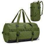 Lyweem Large Travel Duffle Bag for Men with Shoe Compartment 60L Tactical Duffel Bag Backpack Women Weekender Overnight Bag for Gym Bags, Army Green