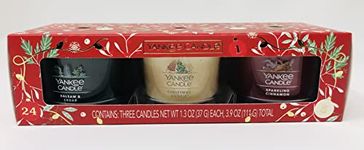 Yankee Candle Mini Glass Jars — Gift Set of 3 Christmas Scents - Balsam & Cedar, Christmas Cookie, Sparkling Cinnamon