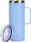 HYDRATE Tumbler with Handle 32oz Pastel Light Blue Coffee Mug, Stainless Steel Reusable Travel Mug, BPA-Free Vacuum Insulated Camping Thermal Powder Coated Mug with Lid