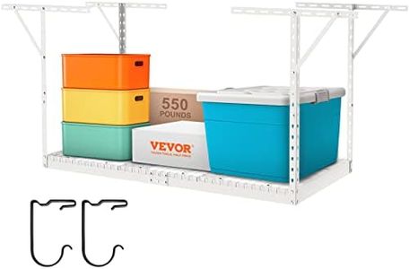 VEVOR Scaffale per garage sopraelevato, 36x72 pollici, Scaffali per garage regolabili per carichi pesanti in acciaio laminato a freddo, Organizzazione, carico 550 libbre, 22''-40", Bianco