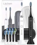 Lächen RM-H9 Electric Toothbrush Twin Pack with 2 Sonic Toothbrush Handpiece and 2 Travel Case, 5 Modes with 10 Brushes Heads