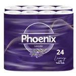 24 Phoenix Soft Lavender Fragranced Luxury Toilet Rolls Bulk Buy - Quilted White 3 Ply Toilet Paper - Pack of 24 Toilet Tissue (12 x 2 Packs)