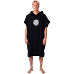 RIP CURL Wet As Change Robe Poncho or Changing Robe Towel for Beach Watersports & Surfing - Black