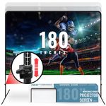 Projector Screen and Stand with Adjustable Height, 180 Inch Indoor & Outdoor Projector Screen with Carry Bag for Office and Home Theater Portable Projector Screen…
