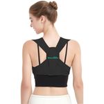 Posture Corrector for Men and Women - Adjustable Back Support Belt for Back Pain Relief | Spine and Shoulder Support, Posture Correction Belt for Improved Alignment | Back Straight Belt, Pain Relief for Neck and Back (Black)