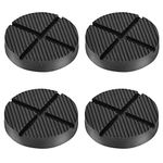 DEDC 4PCS Round Jack Stand Pad for Hydraulic Trolley Jack, Rubber Slotted Frame Rail Protector, Pinch Welds Protector 4.92x1inch