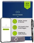 Rocketbook Flip Reusable Smart Notepad, Top Bound Spiral Notebook Lined and Dotted Pages Letter Size 8.5x11, Premium, Navy Blue (Pack of 1)