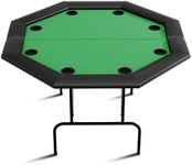 GarveeLife Octagon Poker Table with 8 Cup Holders, Casino Leisure Table for 8 Players, Blackjack Gaming Table with Water-Resistant Cushioned Rail