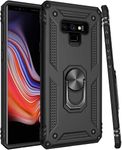 ELICA Robotic Shock Proof Thunder Case, Dual Layer Hybrid Armor Back Cover Case with Kickstand for Samsung Galaxy Note 9 - Black